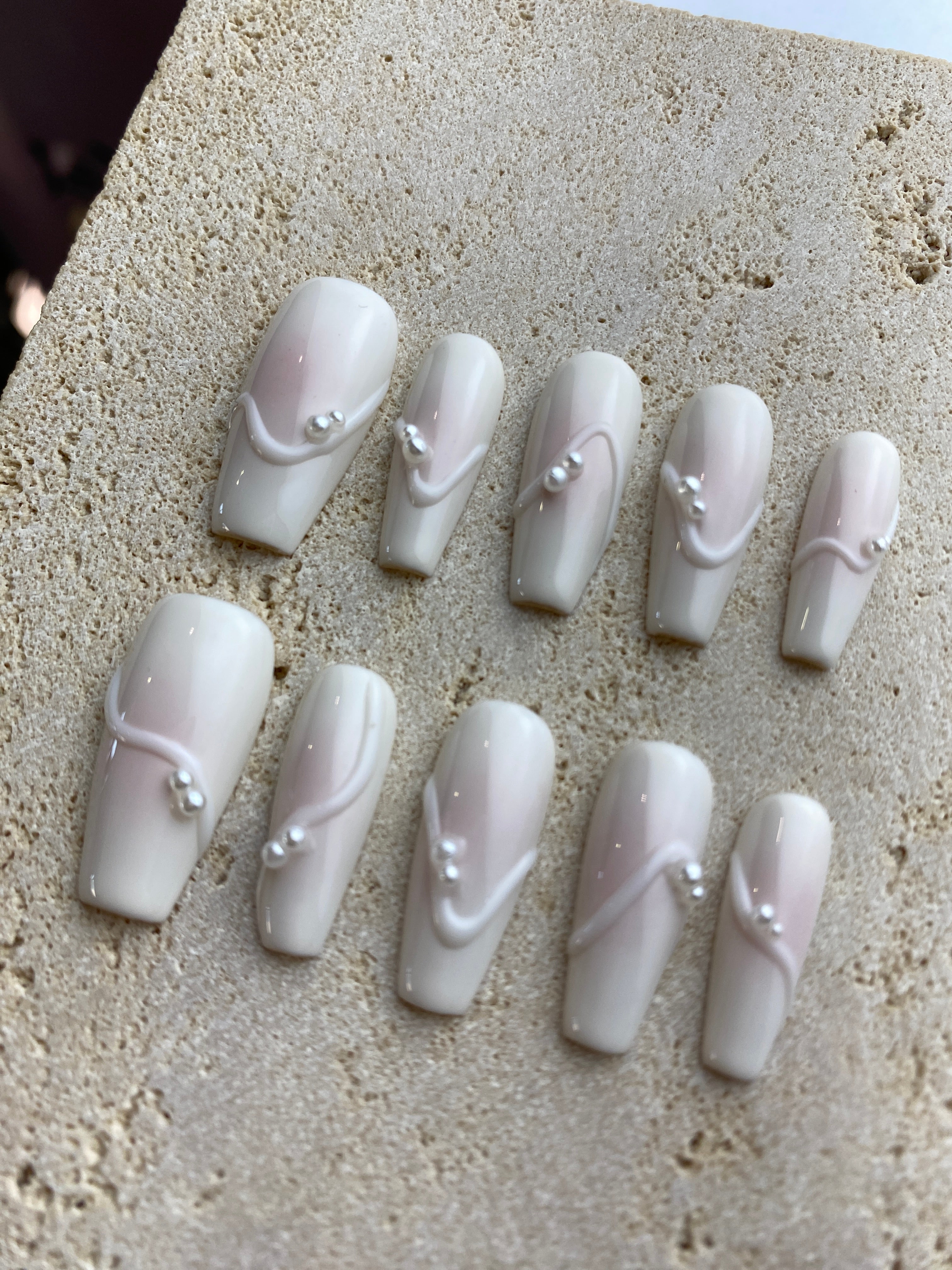 Pink Pearl Press On Nails