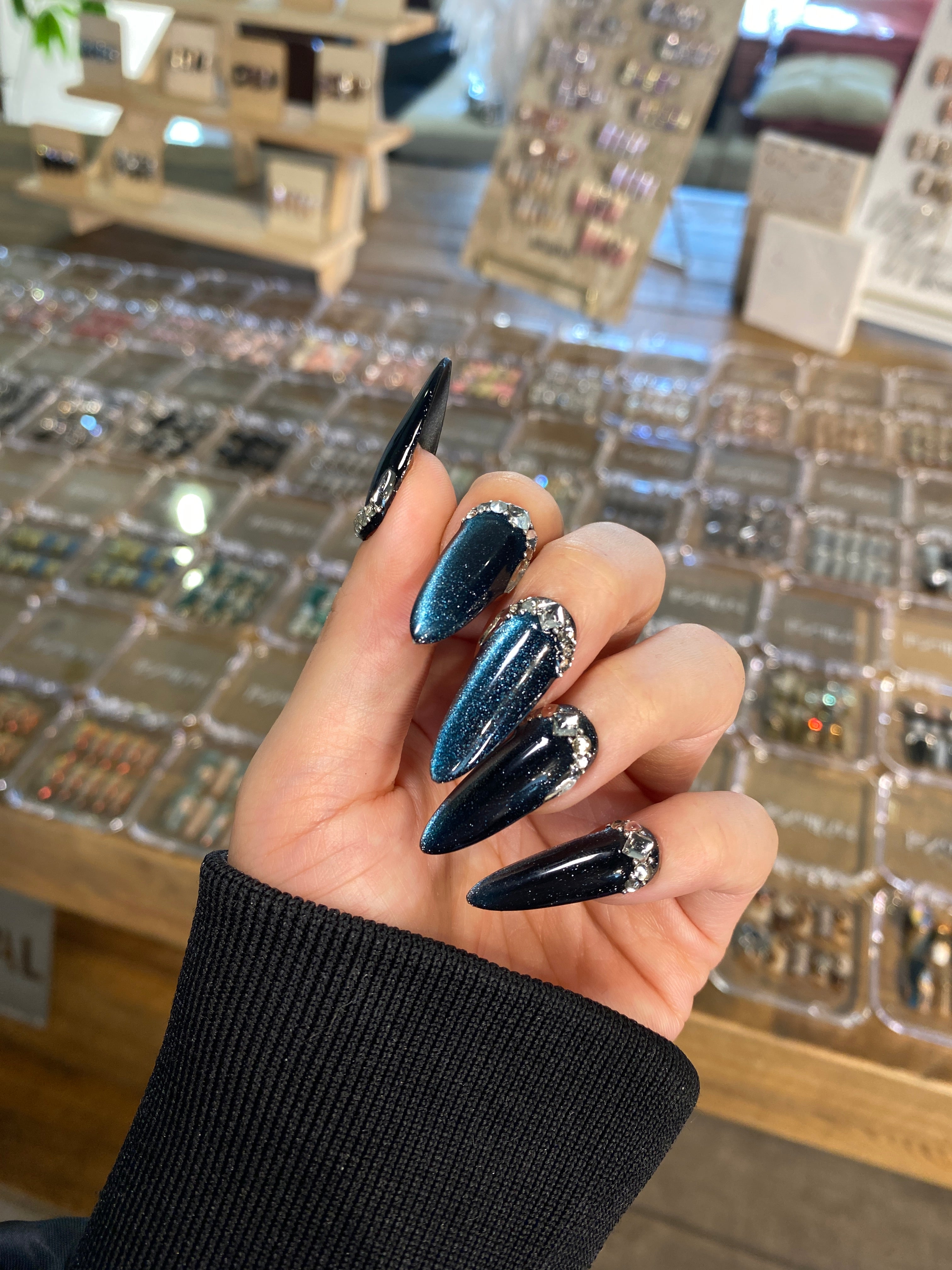 Spicy Dark Blue Press On Nails