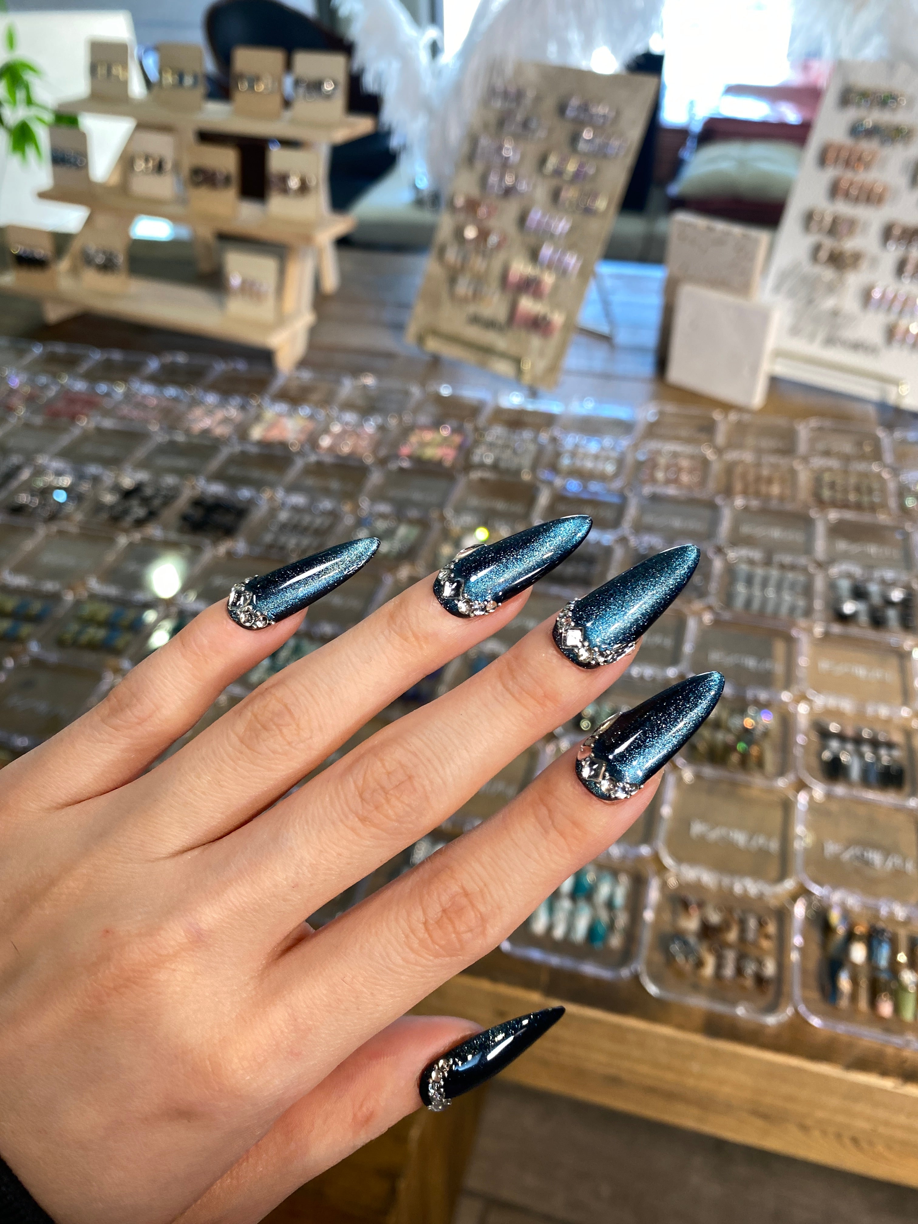 Spicy Dark Blue Press On Nails