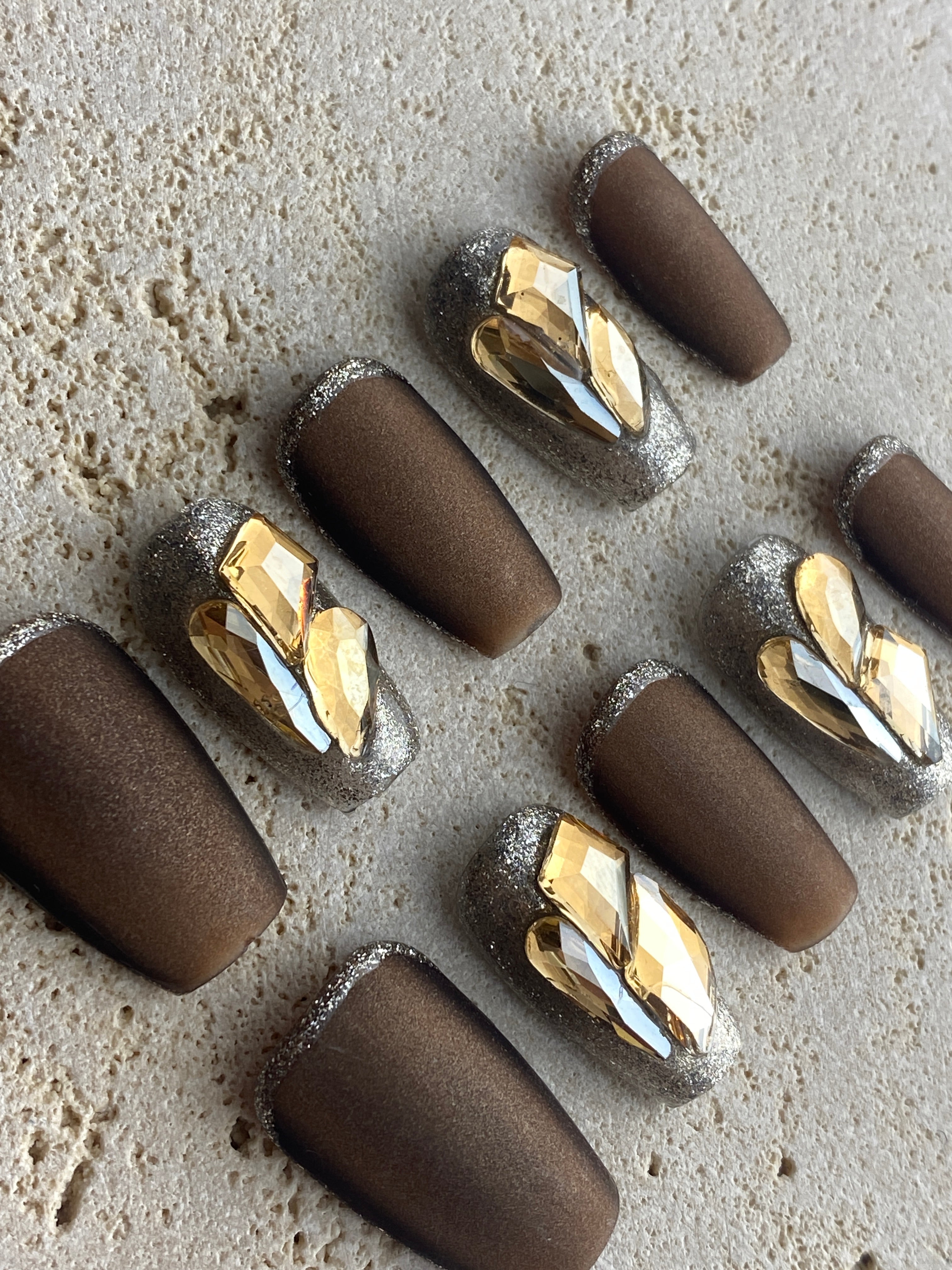 Luxury Mocha Press On Nails