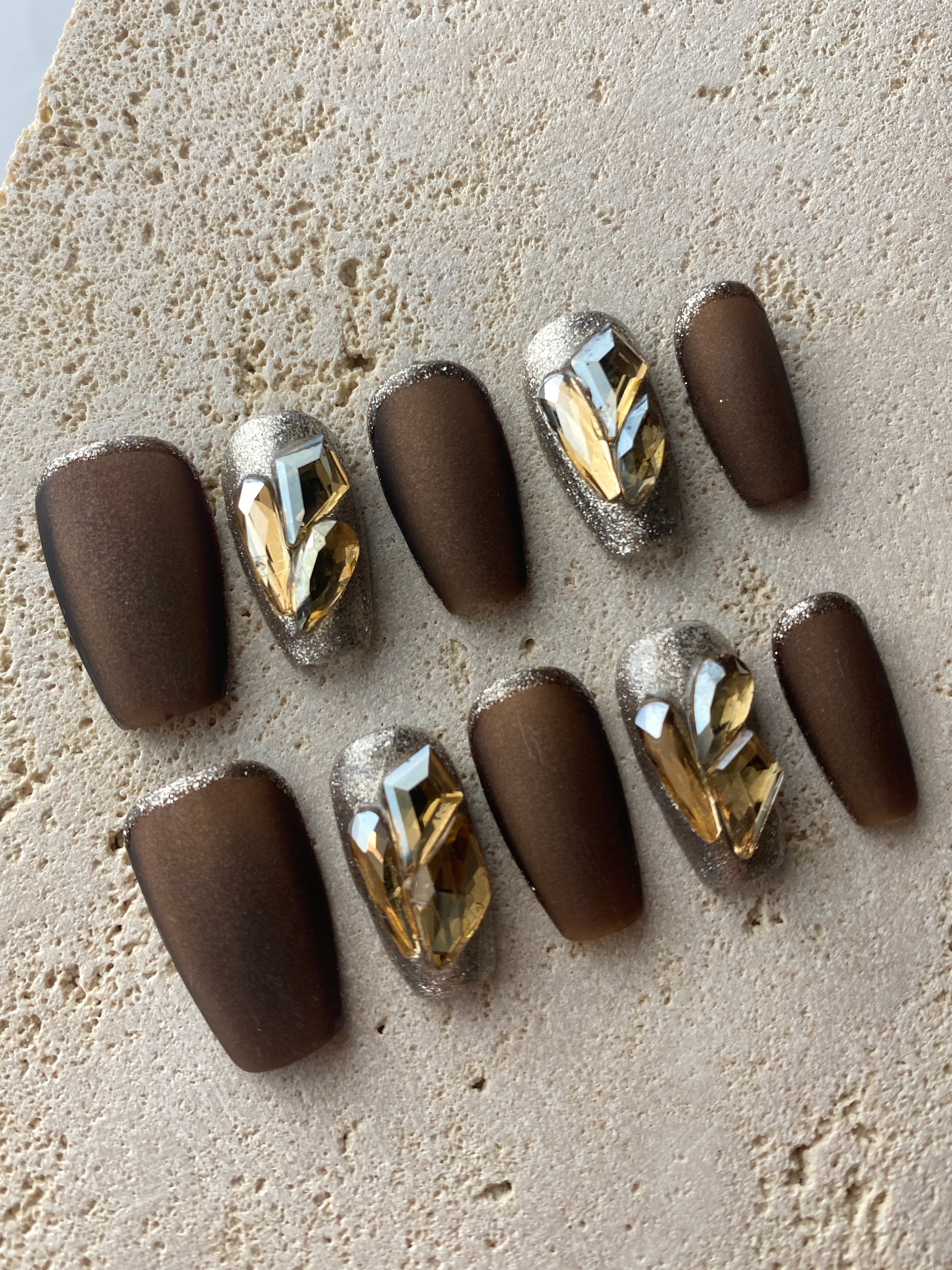 Luxury Mocha Press On Nails