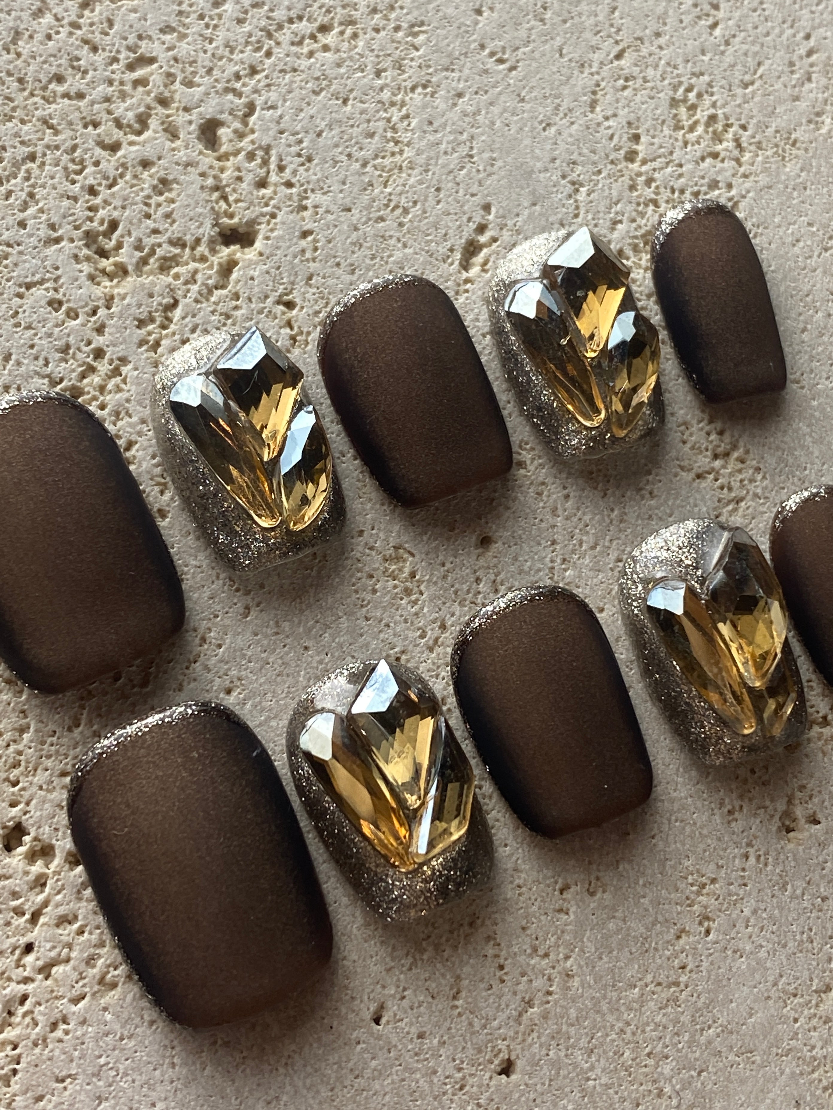 Luxury Mocha Press On Nails