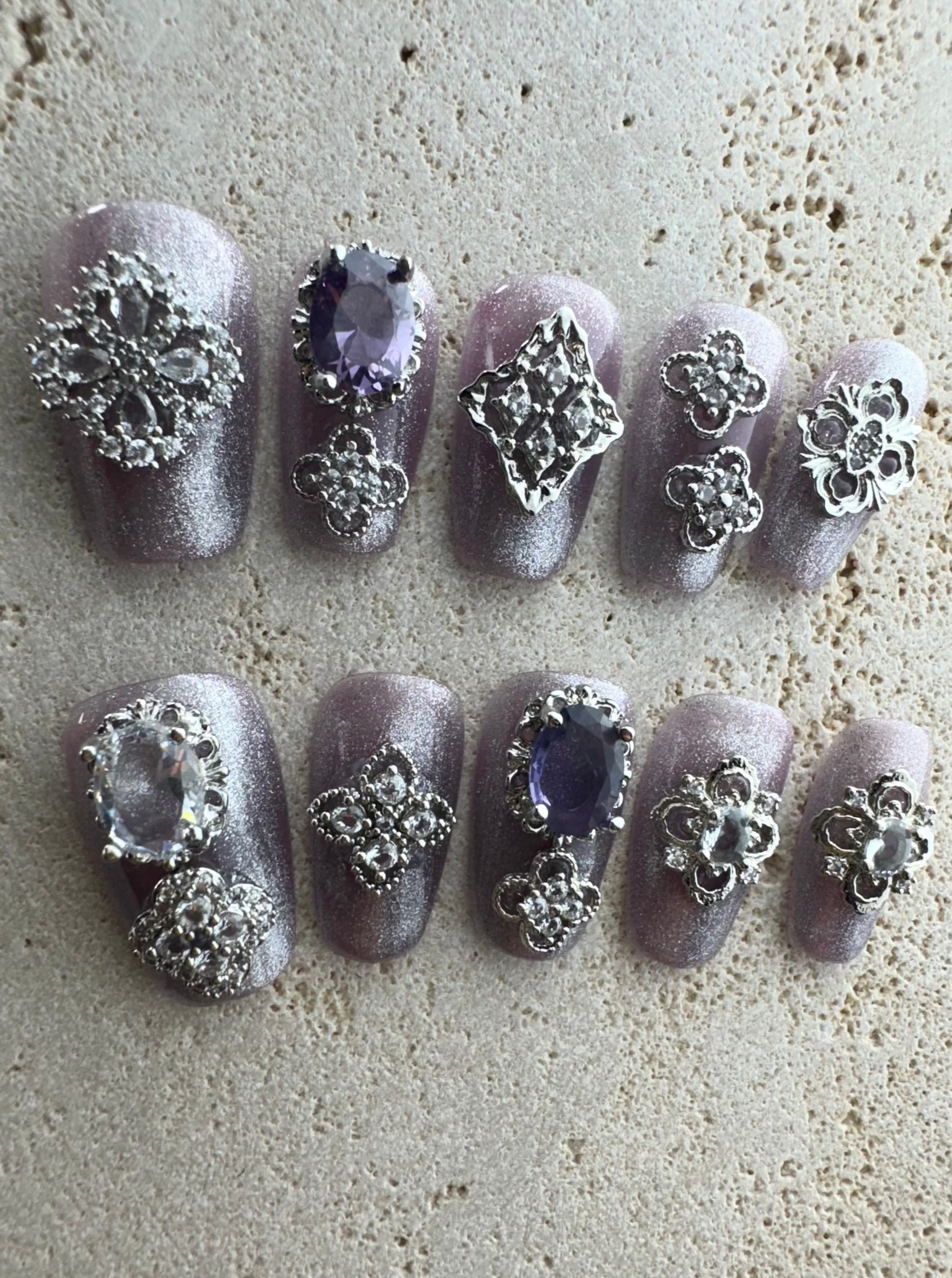 Purple Princess Press On Nails