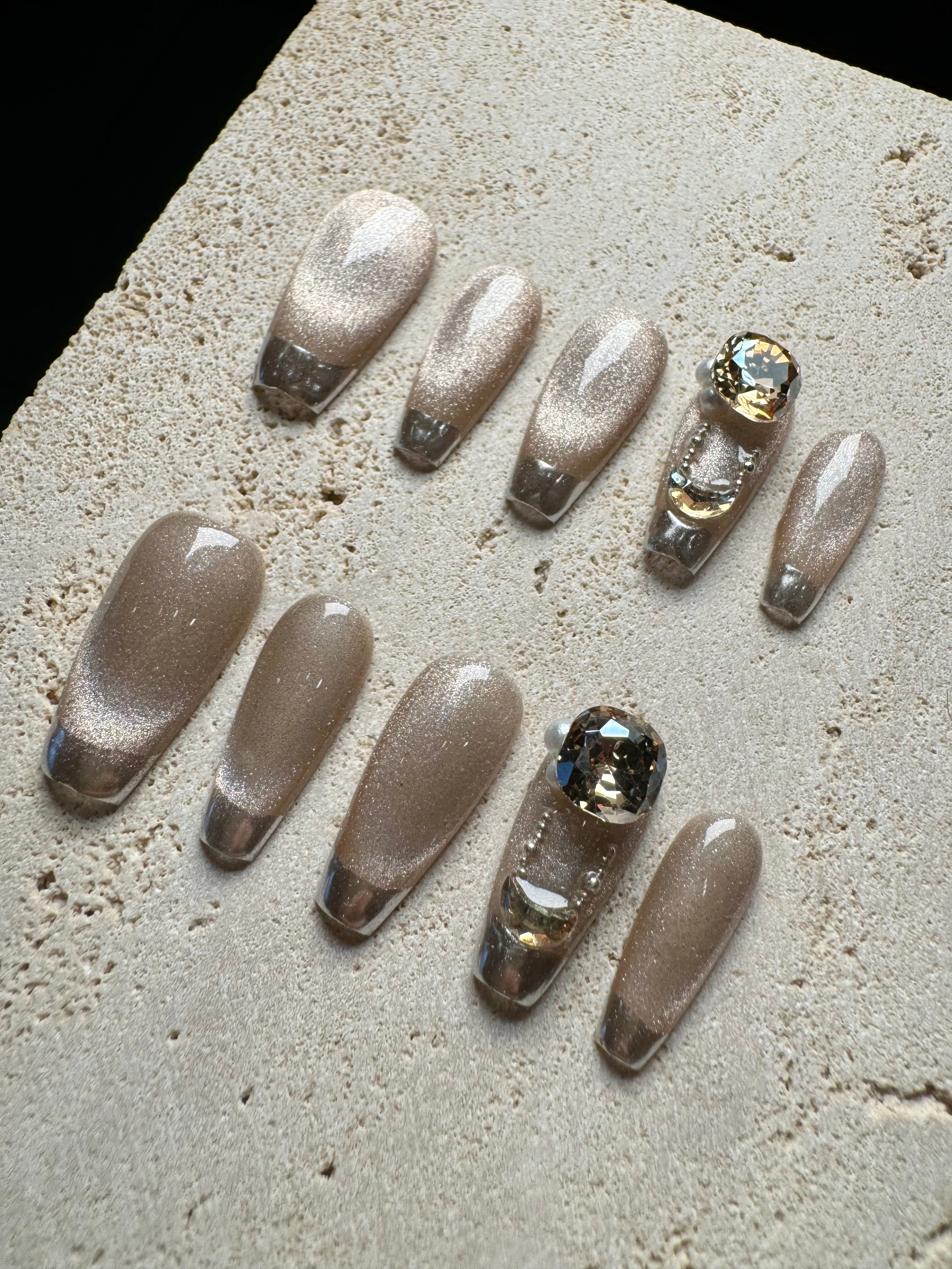 Elegant Chrome Press On Nails